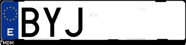 Matrícula española BYJ, correspondiente al año 2002