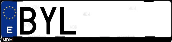 Matrícula española BYL, correspondiente al año 2002