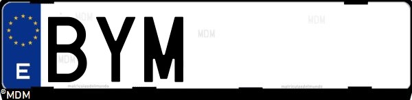 Matrícula española BYM, correspondiente al año 2002