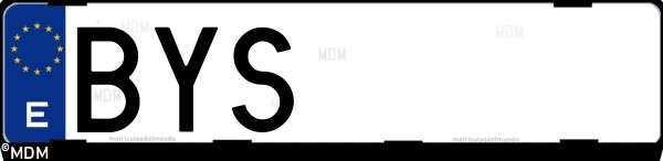 Matrícula española BYS, correspondiente al año 2002
