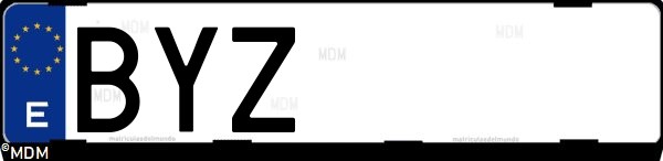 Matrícula española BYZ, correspondiente al año 2002