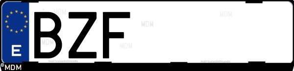 Matrícula española BZF, correspondiente al año 2002