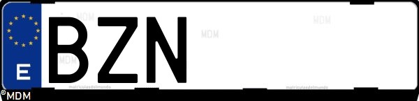 Matrícula española BZN, correspondiente al año 2002