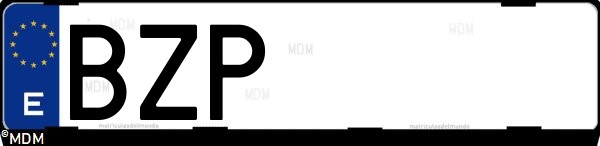 Matrícula española BZP, correspondiente al año 2002