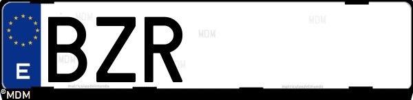 Matrícula española BZR, correspondiente al año 2002