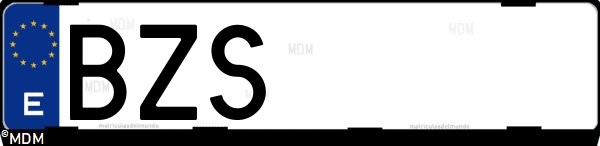 Matrícula española BZS, correspondiente al año 2002