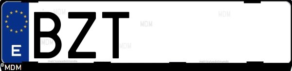Matrícula española BZT, correspondiente al año 2002