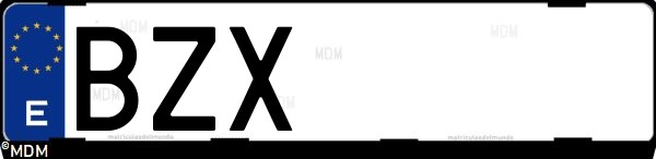 Matrícula española BZX, correspondiente al año 2002