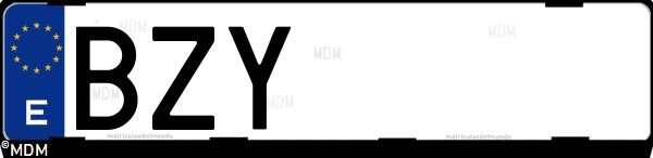 Matrícula española BZY, correspondiente al año 2002