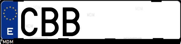 Matrícula española CBB, correspondiente al año 2002