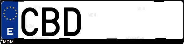 Matrícula española CBD, correspondiente al año 2002