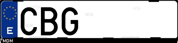Matrícula española CBG, correspondiente al año 2002