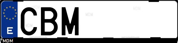 Matrícula española CBM, correspondiente al año 2002