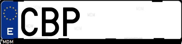 Matrícula española CBP, correspondiente al año 2002
