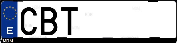 Matrícula española CBT, correspondiente al año 2002