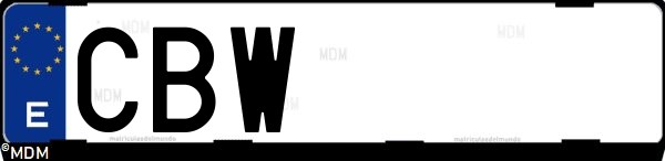Matrícula española CBW, correspondiente al año 2002