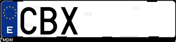 Matrícula española CBX, correspondiente al año 2002