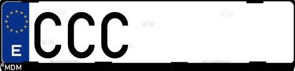 Matrícula española CCC, correspondiente al año 2002