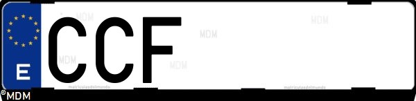 Matrícula española CCF, correspondiente al año 2002