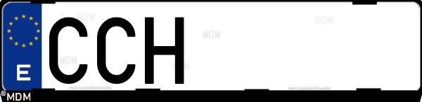Matrícula española CCH, correspondiente al año 2002