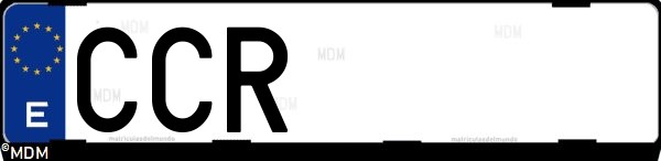 Matrícula española CCR, correspondiente al año 2002