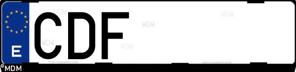 Matrícula española CDF, correspondiente al año 2003