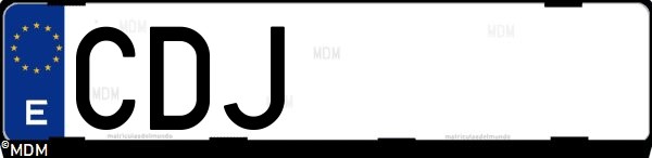 Matrícula española CDJ, correspondiente al año 2003