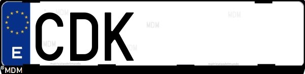 Matrícula española CDK, correspondiente al año 2003