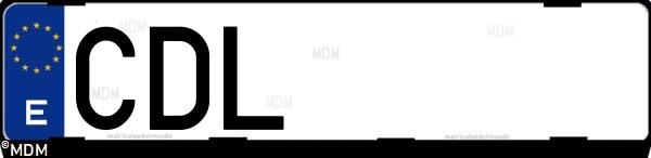 Matrícula española CDL, correspondiente al año 2003