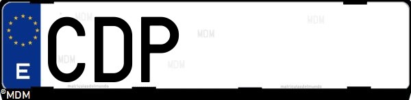 Matrícula española CDP, correspondiente al año 2003