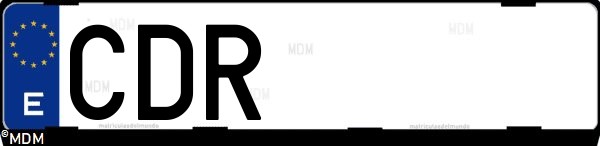 Matrícula española CDR, correspondiente al año 2003