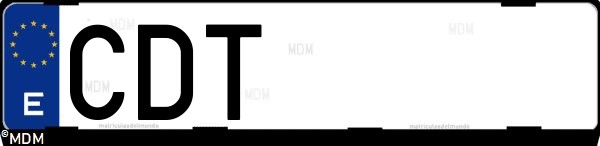 Matrícula española CDT, correspondiente al año 2003