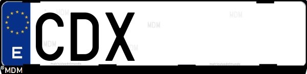 Matrícula española CDX, correspondiente al año 2003