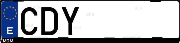 Matrícula española CDY, correspondiente al año 2003