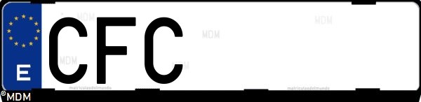 Matrícula española CFC, correspondiente al año 2003