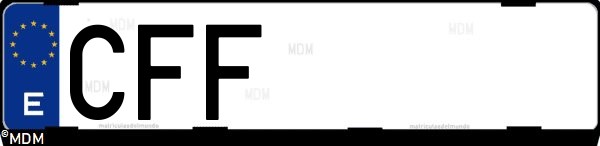 Matrícula española CFF, correspondiente al año 2003