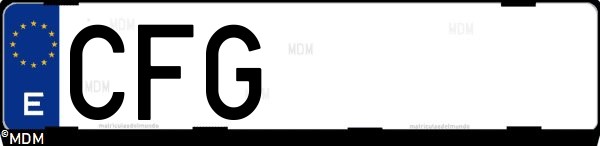 Matrícula española CFG, correspondiente al año 2003