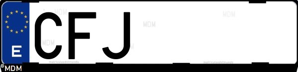 Matrícula española CFJ, correspondiente al año 2003