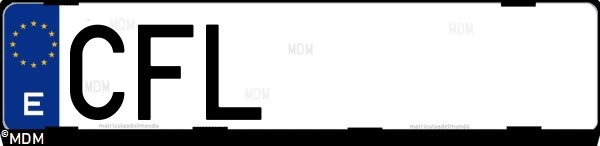 Matrícula española CFL, correspondiente al año 2003