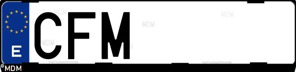 Matrícula española CFM, correspondiente al año 2003