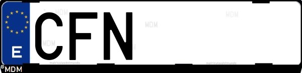 Matrícula española CFN, correspondiente al año 2003