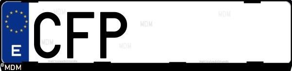 Matrícula española CFP, correspondiente al año 2003