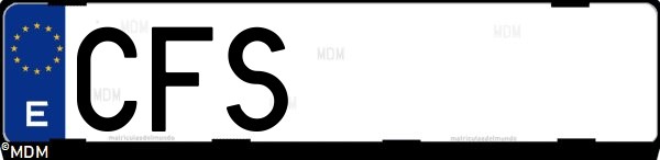 Matrícula española CFS, correspondiente al año 2003