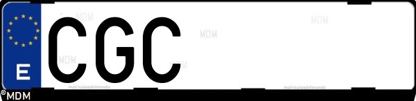 Matrícula española CGC, correspondiente al año 2003