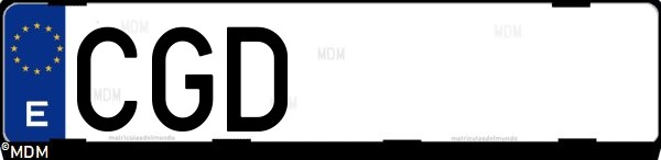Matrícula española CGD, correspondiente al año 2003