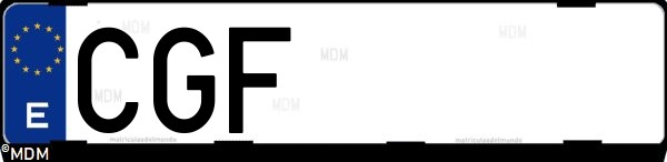 Matrícula española CGF, correspondiente al año 2003