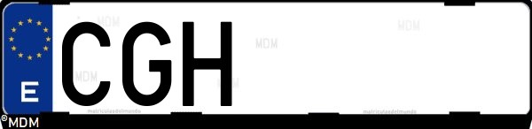 Matrícula española CGH, correspondiente al año 2003