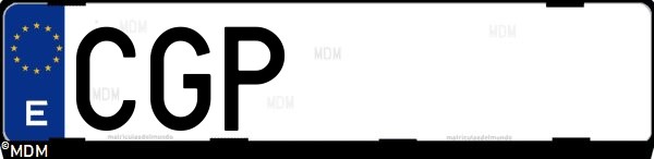 Matrícula española CGP, correspondiente al año 2003