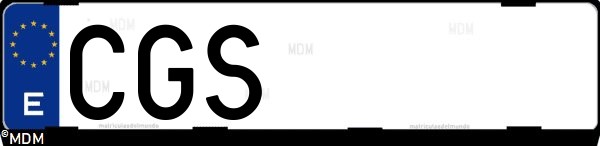Matrícula española CGS, correspondiente al año 2003