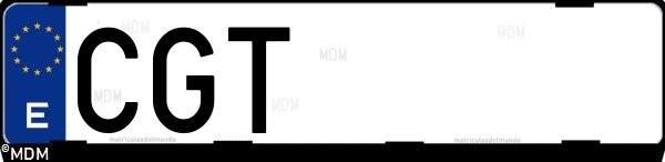 Matrícula española CGT, correspondiente al año 2003